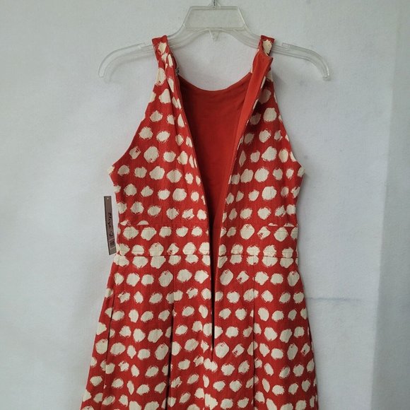 Eliza J Dress Womens 6 Red Print Fit & Flare Pockets Sleeveless Back Zip Lined - Picture 6 of 16